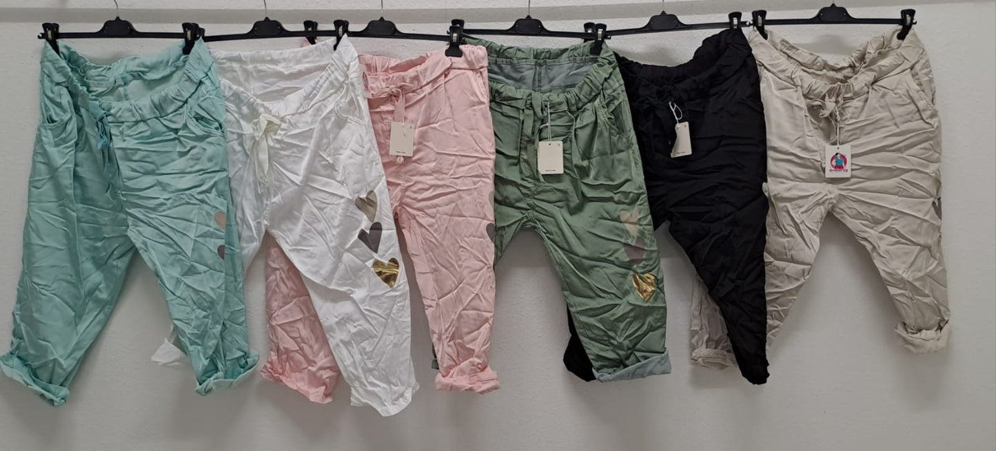 Shinny pants with heart unit large