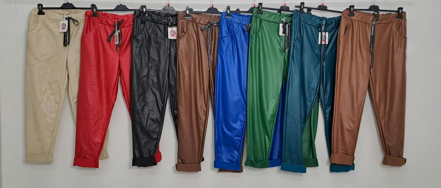 Imitation leather trousers sizes L,XL and 2XL